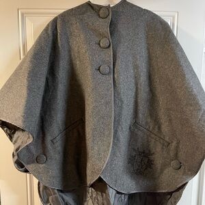 DKNY Charcoal Embroidered Cape